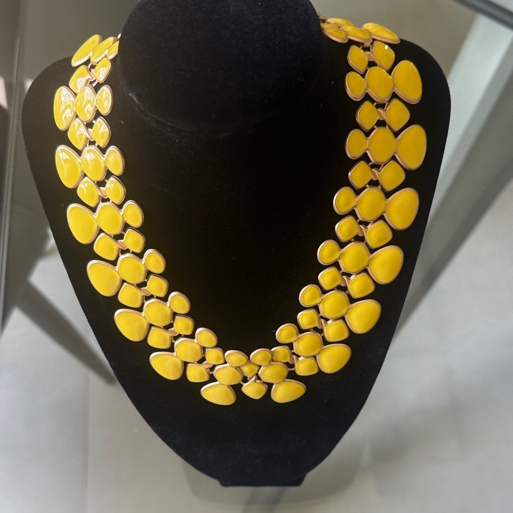 Bold Yellow Multi-Row Statement Necklace - Women Jewelry